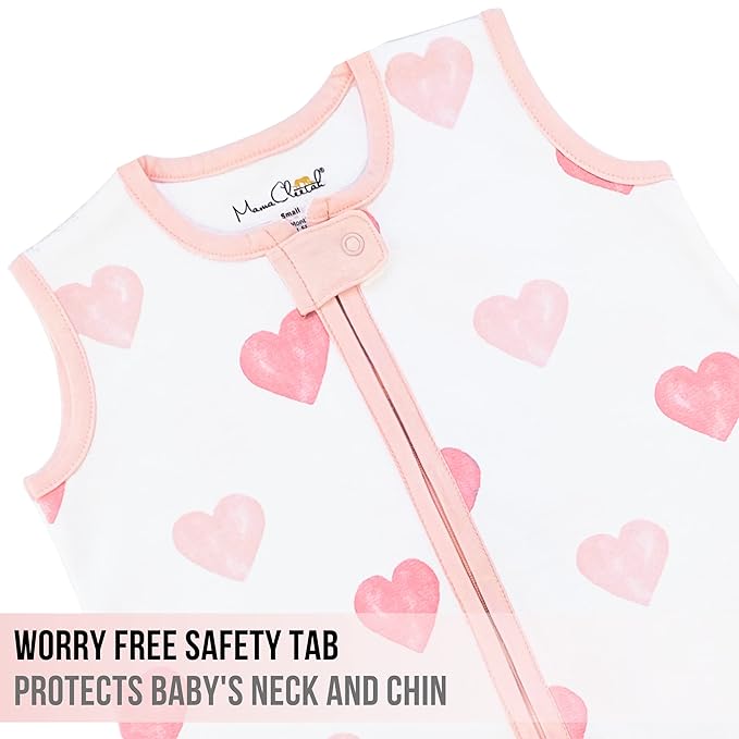 Baby Sleep Sack 1.0 TOG, Organic Cotton Baby Wearable Blanket with Two-Way Zipper, Swaddle Transition Baby Sleeping Bag, All-Season Sleep Sack for Newborn Infant Toddler Boy Girl, 0-6 Months, 1-Pack