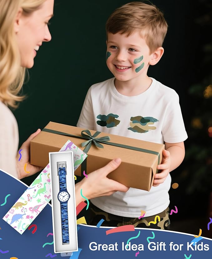 Kids Analog Watch Boys Girls, 30M Waterproof, Sports Watch for Boys, Easy to Read Children's Thin Dial Wrist Watches with Soft Band, for Ages 5-15 Kids Great Birthday Gifts Christmas Day