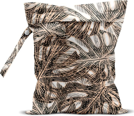 Wet Bag, Wet Dry Bag, Wet Bag for Swimsuit, Travel, Beach, Pool, Diapers, Dirty Yoga Gym Clothes, Makeup Bag, Waterproof Tropical Palm Leaves Decor Jungle Palm Leaf Favors, 12.6” x 10.2”