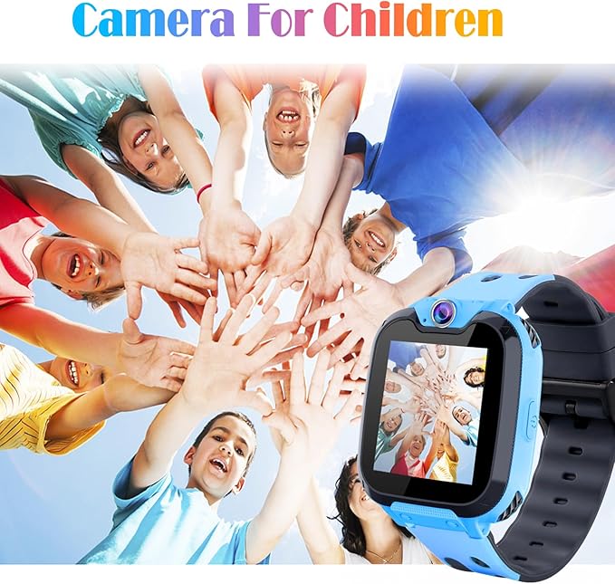 Goodatech Smart Watch for Kids Boys Girls Learning Toys with 16 Games Phone Call SOS, Camera Voice Music Player Recorder Alarm Clock,4-12 Years Birthday (Blue)