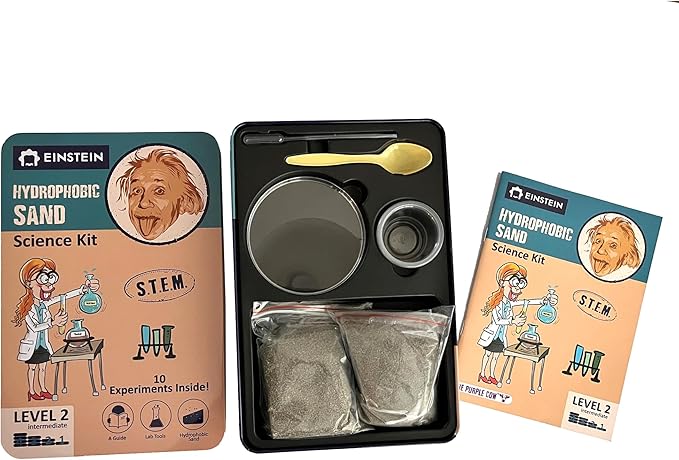 Einstein’s “Hydrophobic Sand Kit for Kids. STEM for Boys & Girls Aged 6 and Above. 10 Exciting Experiments Inside. Detailed Picture Guide Included.