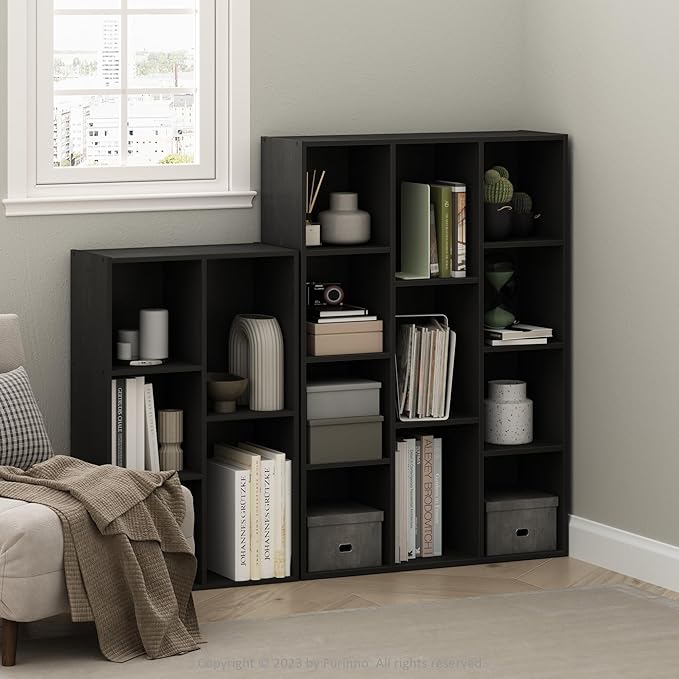 Furinno Luder 5-Cube Reversible Open Shelf, Blackwood
