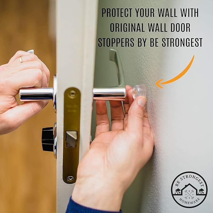 Door Stoppers Wall Protector [16 Pack] Wall Door Stop Small Size | Rubber Door Bumpers Small Size | Self Adhesive Door Stopper | Shower Door Bumpers | Clear Stick on Headboard Stoppers Rubber Bumpers