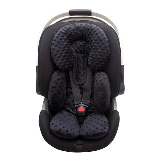 Pro Goleem Infant Car Seat Insert, Babybody Support for Toddler, Soft Minky Preemie Car Seat Insert, 2-in-1 Reversible, Perfect for Carseats, Strollers, Swings, Black