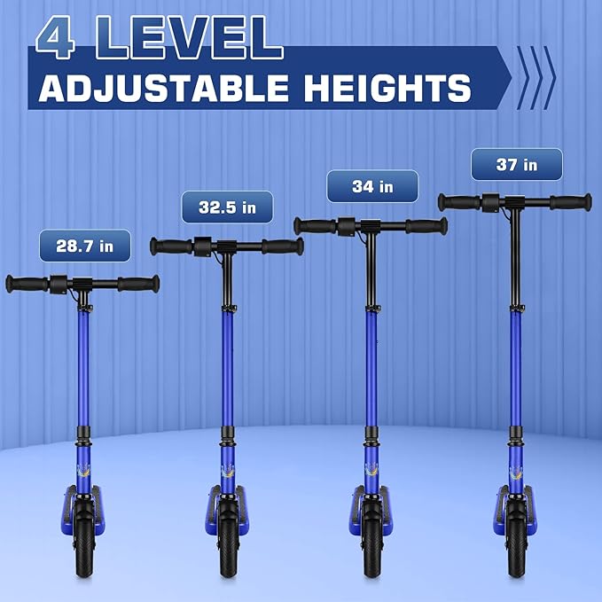 Caroma Electric Scooter for Kids Ages 6-12,150W/180WMotor,10 MPH Max Speed & 7 Miles,Colorful Lights,Adjustable Height & Speed,LED Display,Foldable Kids Electric Scooter 132 Lbs Max Load,Idea Gift