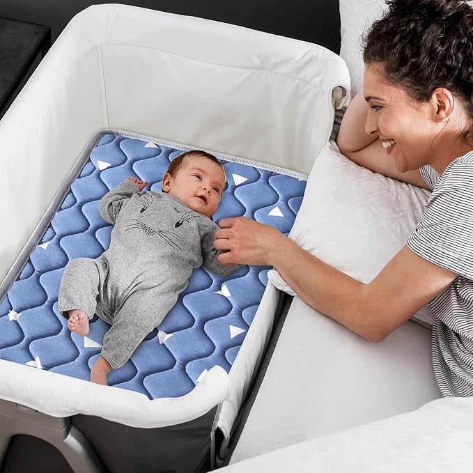 Baby Bassinet Mattress 29x 18 inches- Firm Support and Comfort Premium Foam,Noiseless and Odorless,Hypoallergenic Small Crib Mattress, Fits Moses Basket, Dual Sided with Soft Breathable Fabric