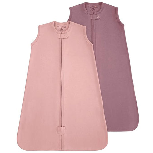 Baby Sleep Sack 1.0 TOG, Organic Cotton Baby Wearable Blanket with Two-Way Zipper, Swaddle Transition Baby Sleeping Bag, All-Season Sleep Sack for Newborn Infant Toddler Boy Girl, 2-Pack, 18-24 Month