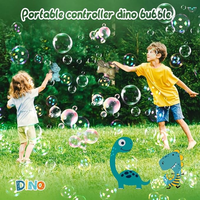 Dinosaur Bubble Machine with Colorful Lighting for Kids Automatic Handheld Dinosaur Bubble Toy 20000+ Big Bubbles Per Minute Bubbles Toy for Outdoor Parties Yard Fun Kids Gift Triceratops Blue