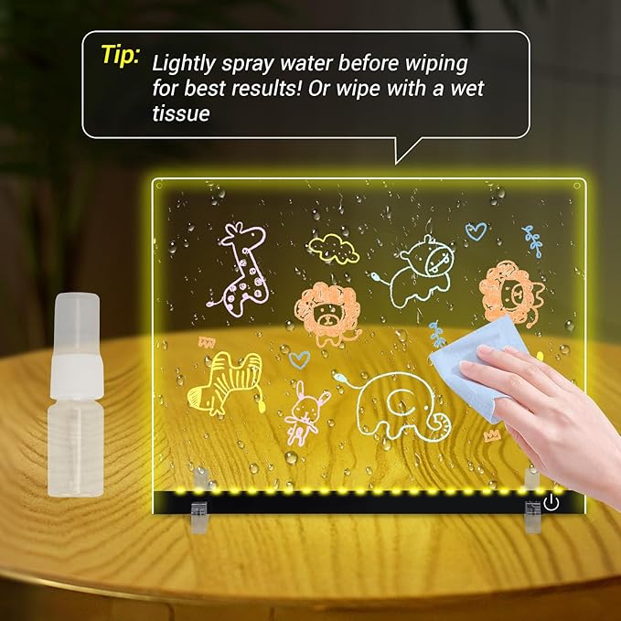 Lumiboard Led Drawing Board with Colors,Light Up Acrylic Cosmody Drawing Board,Glowing Led Note Board with Light,Lumiboard Led Boards to Write On,Christmas Gifts for Kids (Standard)
