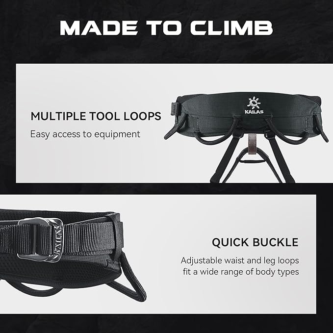 KAILAS Kids Rock Climbing Harness Child Safety Belt Climbing Gear Adjustable Lightweight Indoor Gyms Beginners Youth