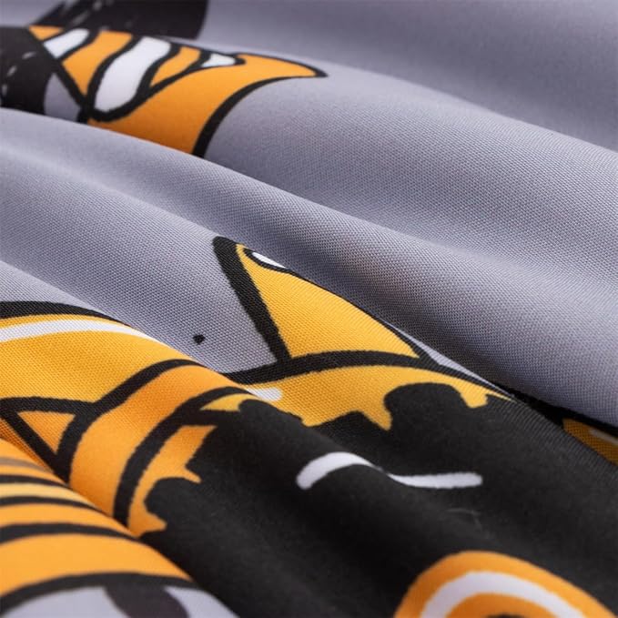 NTBED 4 Pieces Construction Toddler Bedding Set for Baby Boys, Excavator Truck Vehicles Cars Printed, Includes Comforter, Flat Sheet, Fitted Sheet and Pillowcase,Grey