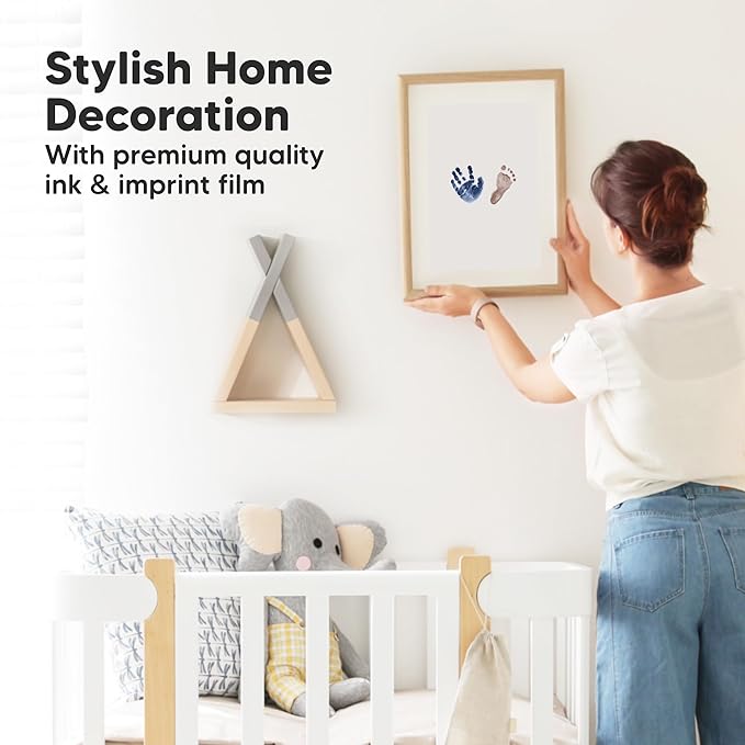 4-Pack Inkless Baby Hand and Footprint Kit - Mess Free Ink Pad for Newborn Keepsake, Dog Nose & Paw Print Kit, Clean Touch Ink Pad for Baby Hand & Footprints, Ideal New Mom Gifts (Midnights)