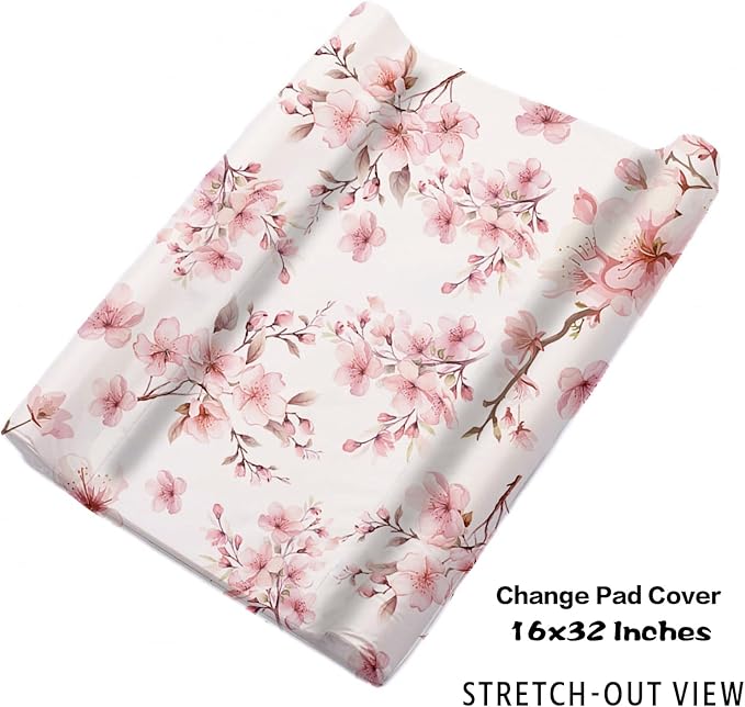 Custom Nursery Crib Bedding Set: 4 Piece Pink Flower Elephant Pattern Baby Crib Sets for Girls with Personalized Name - Toddler Double Layer Blanket Set, Comfortable Crib Bed Sheets for Baby Toddlers