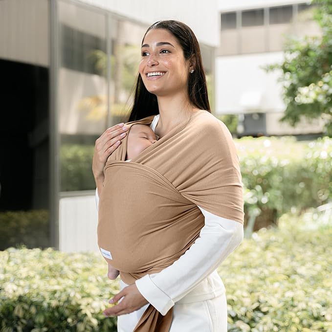 Comfy Cubs Baby Wrap Carrier - Soft & Secure Fit Cotton Blend Baby Carrier Newborn to Toddler - Hands-Free & Lightweight Infant Wrap - Adjustable, One Size Fits All Toddler Sling - Cedar