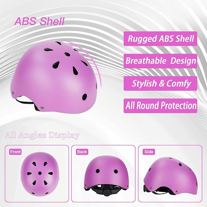 Kids Bike Helmet Set Adjustable Helmet for Ages 3-15 Kids Toddler Boys Girls Youth, Multi-Sport Bicycle Skateboarding Football Rollerskating Scooter Rollerblade Balance Bike Helmets