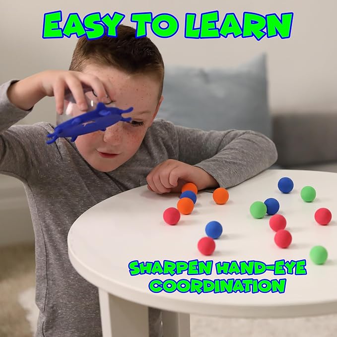 Funwares Colorful Squid Squish: Fast-Paced Floor Game for Kids, Interactive Learning, Hand-Eye Coordination, Counting and Color Game, Active Play, 2-4 Players, Ages 4-8 - (32 Spare Balls)