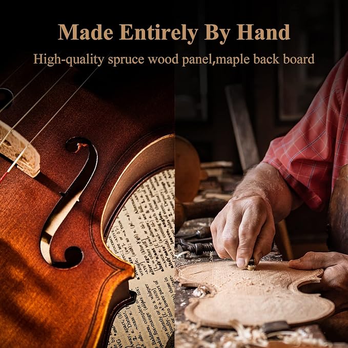 Eastar 3/4 Violin Set Fiddle EVA-3 Matte fo Beginners with Hard Case, Rosin, Shoulder Rest, Bow, and Extra Strings (Imprinted Finger Guide on Fingerboard)