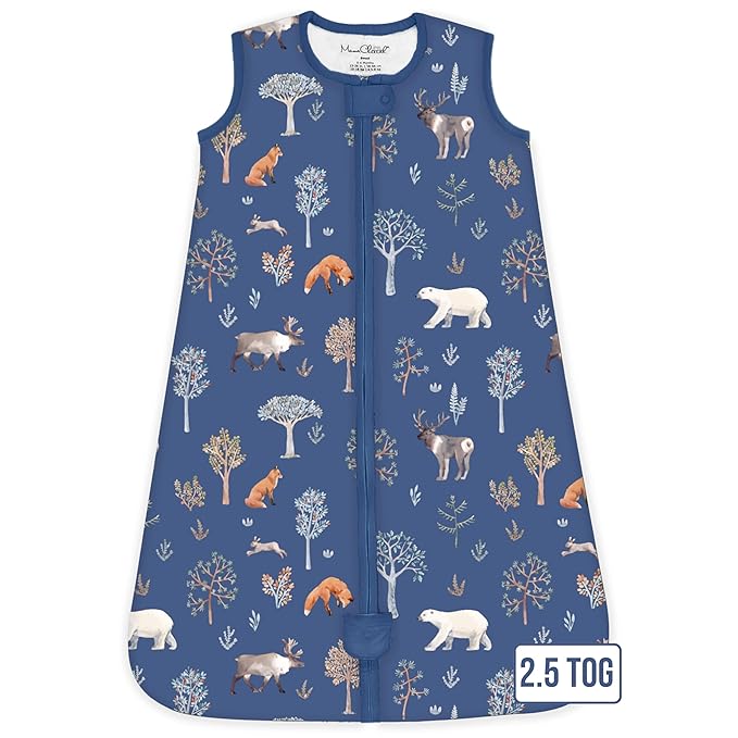 Mama Cheetah Baby Sleep Sack 2.5 TOG, Organic Cotton Baby Wearable Blanket with Two-Way Zipper, Swaddle Transition Baby Sleeping Bag for Newborn Infant Toddler Boy Girl, 0-6 Months