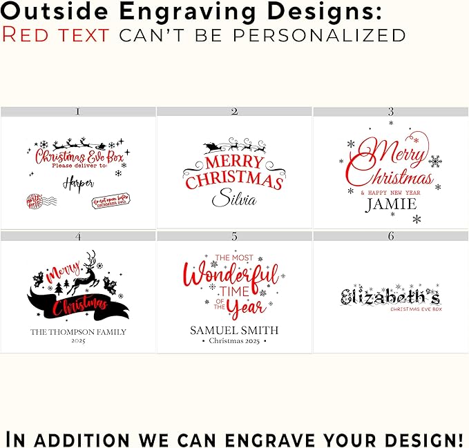 Custom Christmas Eve Box - North Pole Delivery Box - Xmas Gift Boxes for Gifts - Christmas Tree Present Boxes Personalized - Large Santa Storage Chest - Reusable Holiday Decor 11 x 8 x 4.75 in