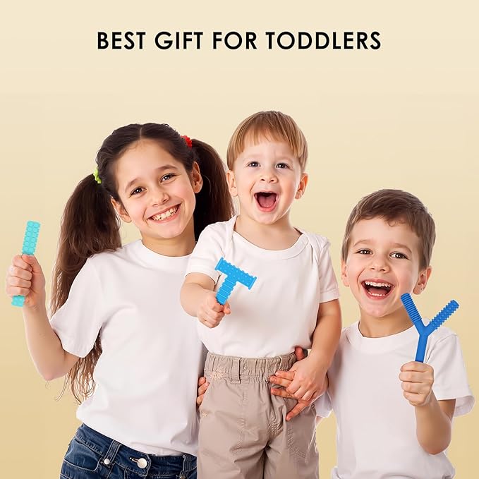 ERKOON 5 Pack Sensory Chew Toys for Autistic Children, Silicone Chewy Tubes Teething Tubes for Autism, ADHD, SPD, Chewies with Special Needs, Oral Motor Chewy Tool for Sensory Kids