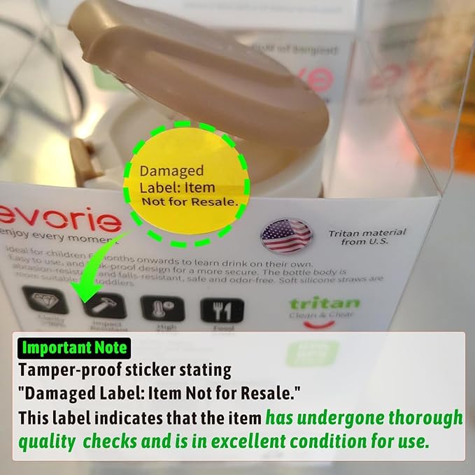 Evorie Tritan Spill Proof Toddler Straw Sippy Cup, 10 oz for Baby and Toddlers 1-3 Years Old, No Spill Straw Water Bottle with Removable Handles, Ideal for School, BPA-Free, Pink Rabbit