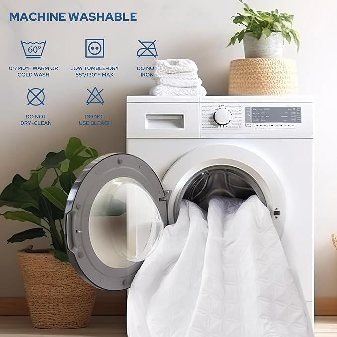 BEDLORE 2 Pack Waterproof Mattress Protector, Twin XL Size Mattress Pad with Deep Pocket Fitted Up to 6-15 inches, Soft Noiseless Single Bed Mattress Cover for Bedroom (White)