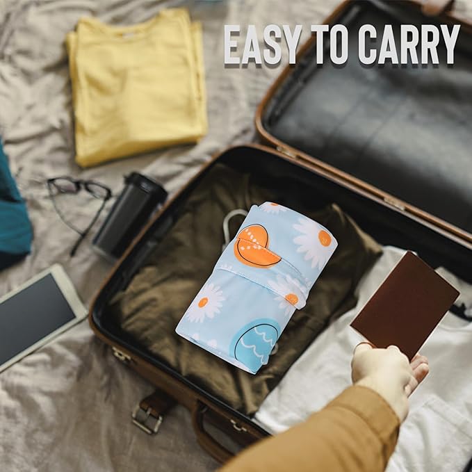 2pcs Cloth Diaper Wet Dry Bags, Waterproof Reusable Wet Bag with 2 Zipper Pockets & Handle, Washable Laundry Bags for Baby Adult Clothes Travel Beach Pool Daycare Yoga Gym Exercise Swimsuits,