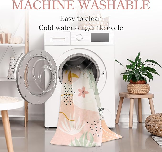 Lahome Washable Rug 2x8 - Hallway Kitchen Bathroom Carpet Runner, Lightweight Pink Botanical Print Laundry Non Slip Throw Rug, Bedroom Entryway 8ft