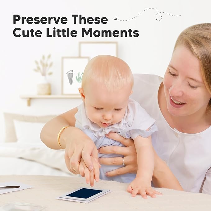 4-Pack Inkless Baby Hand and Footprint Kit - Mess Free Ink Pad for Newborn Keepsake, Dog Nose & Paw Print Kit, Clean Touch Ink Pad for Baby Hand & Footprints, Ideal New Mom Gifts (Midnights)