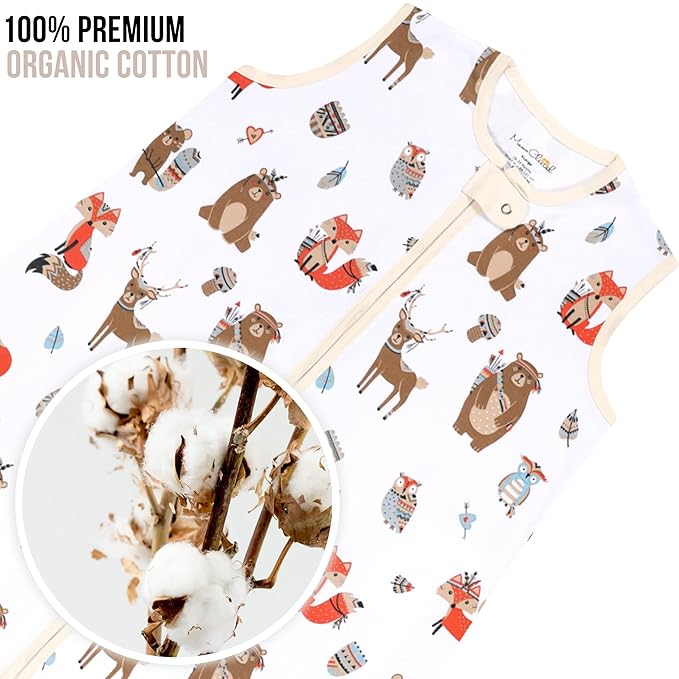 Mama Cheetah Baby Sleep Sack 0.5 TOG, Organic Cotton Baby Wearable Blanket with Two-Way Zipper, Swaddle Transition Baby Sleeping Bag for Newborn Infant Toddler Boy Girl, 18-24 Months