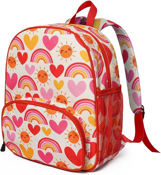 Toddler Backpack for Girls 3-8: Preschool Kindergarten Backpack - Cute Kids Backpacks for Girls-Rainbow Heart