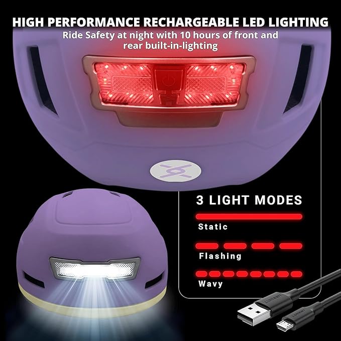 Kid Bike Helmets for Boys and Girls | Fit Head 51-54cm Circumference | CPSC & NTA-8776 Dual Certified | Multi-Sport Helmets with LED Lights, Magnetic Buckle, Detachable Visor