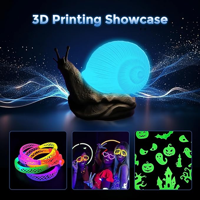 FLASHFORGE Rapid PLA Filament 1.75mm Luminous Yellow, 500mm/s High Speed Printing, Glow in The Dark 3D Printer Filament 1kg Spool, Dimensional Accuracy +/- 0.02mm, Brilliant, Long-Lasting Glow