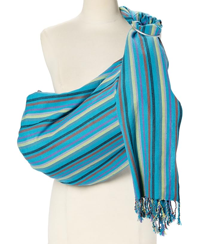 Hip Baby Wrap Ring Sling Baby Carrier for Infants and Toddlers - Beautiful, 100% Soft Cotton Baby Wraps Carrier for Babies 8-35 lbs - Perfect Baby Shower Gifts Moms and Dads - Nursing Cover (Sky)