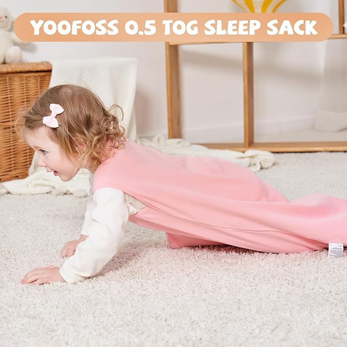 Yoofoss Baby Sleep Sack 0-6 Months Baby Wearable Blanket 100% Organic Cotton 2-Way Zipper TOG 0.5 Toddler Sleeping Sack 3 Pack Lightweight Sleep Sacks for Babies