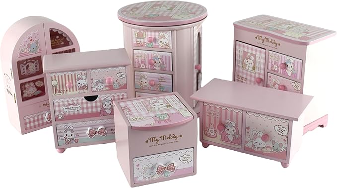 Girl Jewelry Box Pink Cute bunny Tabletop Children Storage Box Little girl birthday christmas Gift kids jewelry box Organizer