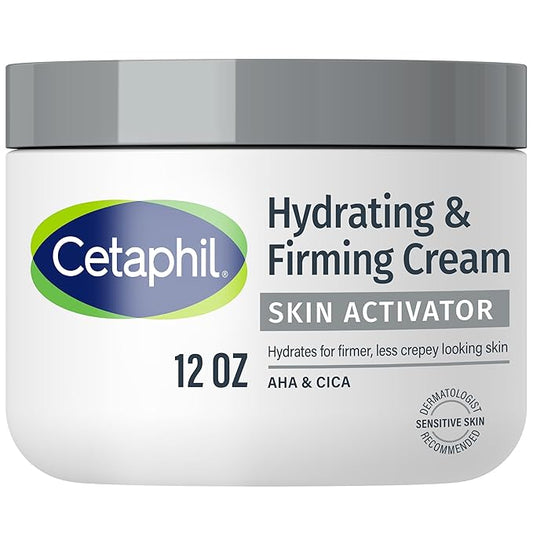 Cetaphil Skin Activator Hydrating & Firming Body Cream 12oz, Mandelic Acid (AHA) and Centella Asiatica (CICA) Cream, Hydrates and Firms Aging Skin, Anti-Aging Skin Care, 12 oz