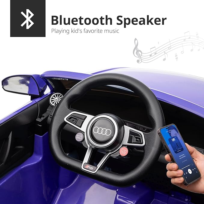 Electric Car for Kids, Licensed Audi 6V Kids Ride on Car Toy for Toddlers with Remote - Dark Blue