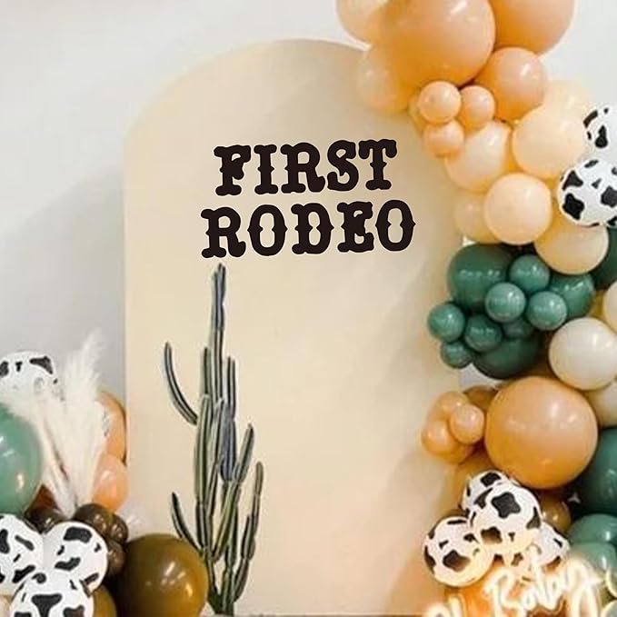 First Rodeo Wall Decal - Western Cowboy Theme First Birthday Party/Baby Shower Party Decorations Supplies Wall Stickers, Rodeo Sign Balloon Arch Backdrop and Party Backdrop Decorations Decals