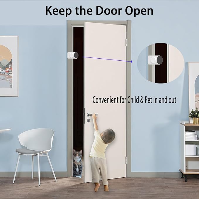 CMINGJ （4 Pack） Adjustable Door Guard Door Stop, Door slam Stopper, Finger Pinch Guard,Revolving Door Stopper for Baby Child Proofing, Anti Door slam, Pet Door Stopper, Easy to Install,White
