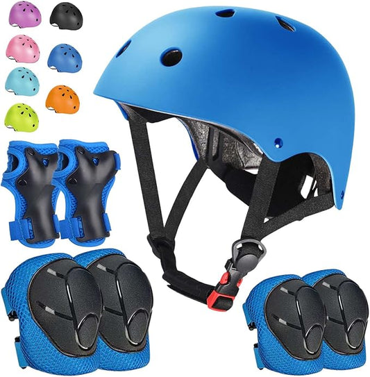 Kids Bike Helmet Set Adjustable Helmet for Ages 3-15 Kids Toddler Boys Girls Youth, Multi-Sport Bicycle Skateboarding Football Rollerskating Scooter Rollerblade Balance Bike Helmets