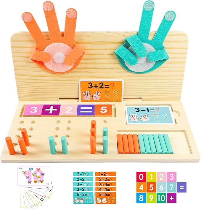 Learning Toys 3-5, Educational Toys with Number Flash Card for 3+ Year Old, Montessori Number Math Manipulatives, Preschool Kindergarten School Supplies, Birthday Gifts for 3 4 5 6 yr Old Kids