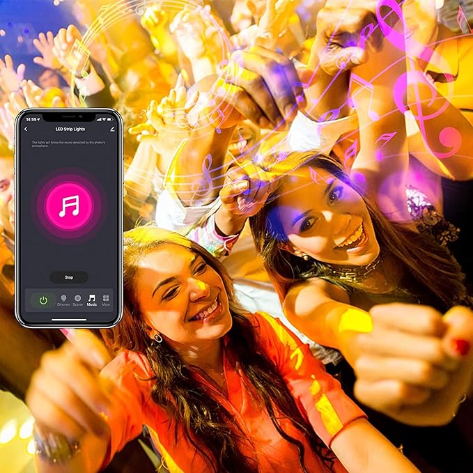 DAYBETTER Smart WiFi Led Lights for Bedroom 150 ft, Tuya App Controlled Led Strip Lights, Compatible with Alexa and Google Assistant, Color Changing Led Light Strip with Remote for Room Party Kitchen