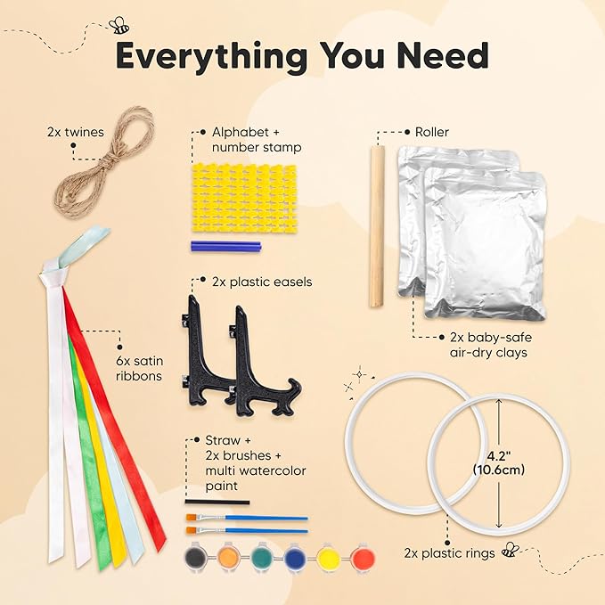 Baby Hand and Footprint Kit Girls, Boys - Personalized Baby Footprint Ornament Kit, Newborn Keepsake Gifts for New Mom, Easy to Use Handprint Makers, Cute Shower Gifts (Dove, Multi-Colored)