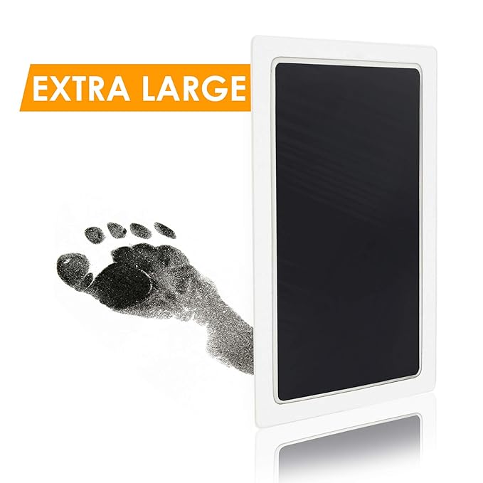 Extra Large Clean Touch Ink Pad for Baby Handprints and Footprints – Inkless Infant Hand & Foot Stamp – Safe for Babies, Doesn’t Touch Skin – Perfect Family Memory or Gift by Tiny Gifts, Black