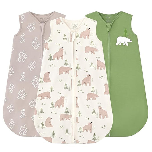 JELLYMONI Baby Sleep Sack 18-24 Months, 100% Cotton 3 Pack 0.5 TOG Baby Wearable Blanket Infant Sleep Sack with 2-Way Zipper Newborn Sleep Sacks