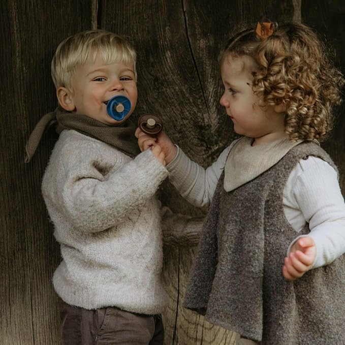 FRIGG Natural Rubber Baby Pacifier 4-Pack Skyline Serenity | Made in Denmark | BPA-Free (0-6 Months)