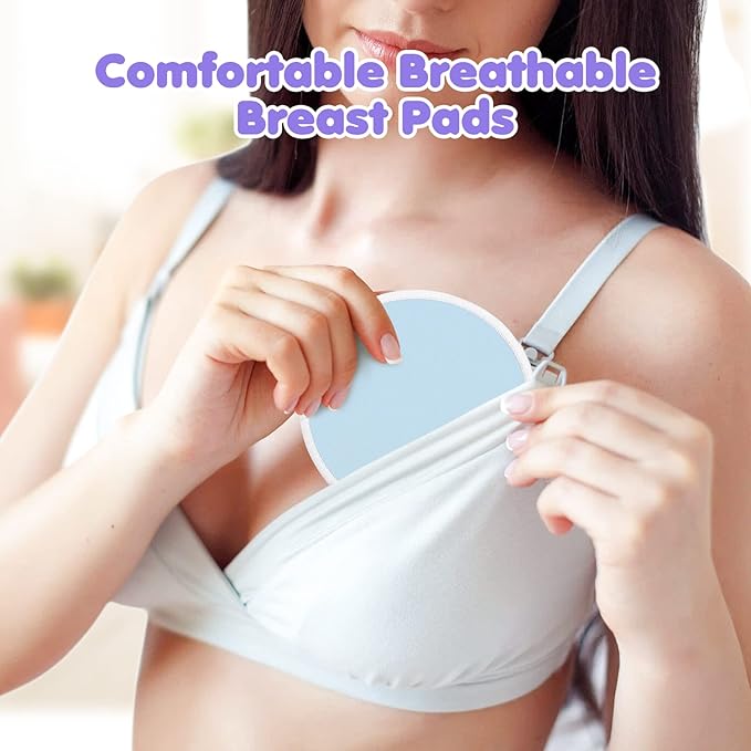 14 PCS Reusable Breast Pads for Breastfeeding – Washable Nursing Pads, Reusable Nursing Pads with Wash & Carry Bags, 4.7 Inch