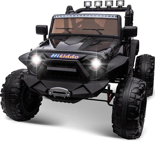 24V 9Ah Ride on Toy for Big Kids, 4WD 2 Seater Ride on Car Truck with Remote Control, 4x200W Motor - Black