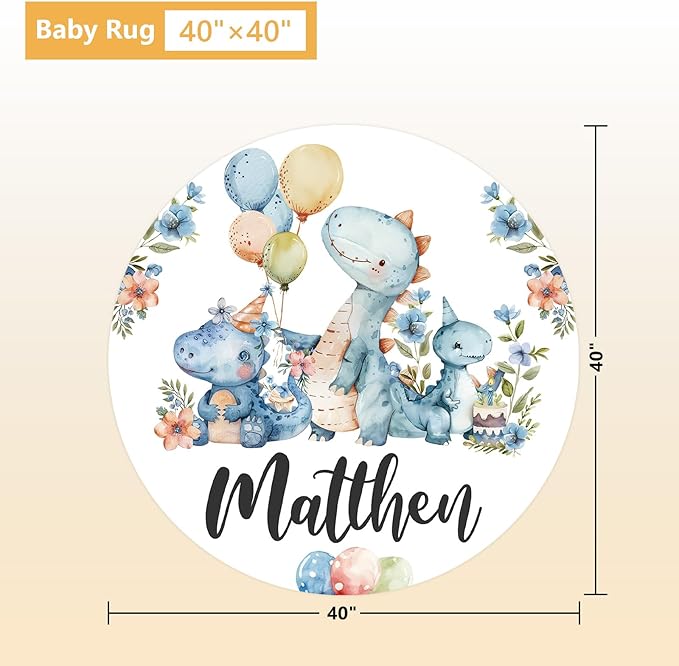 Custom Baby Crib Set - 5 Pcs Personalized Name Blue Dinosaur Crib Bedding Set for Infants Toddlers - Soft Double Layer Nursery Bedding Set for Boys - Customized Gifts for Baby Shower Birthday